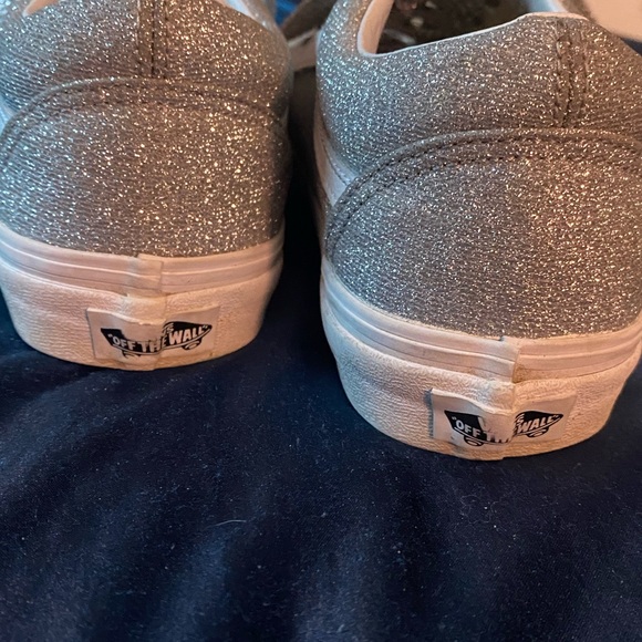 Sparkly silver Vans. Men’s size 6, Women’s size 7.5 - Picture 3 of 4